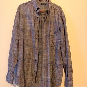 Club Room Gray Plaid Casual Shirt